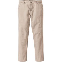 Spodnie chino Regular Fit bonprix beżowo-szary. Brązowe eleganckie spodnie męskie bonprix. Za 99.99 zł.