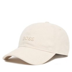Czapka z daszkiem BOSS. Białe czapki męskie Boss, bez wzorów. Za 149.99 zł.