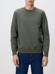 Gładka bluza z bawełną - jasny zielony. Zielone bluzy nierozpinane męskie Reserved, l, bez wzorów, z bawełny, bez ramiączek, bez kaptura. Za 109.99 zł.