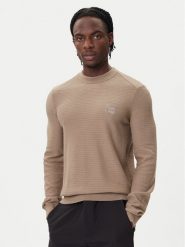 BOSS Sweter Anion_S 50527584 Beżowy Regular Fit. Brązowe kardigany męskie Boss, m, bez wzorów, z bawełny, bez ramiączek. Za 479.99 zł.