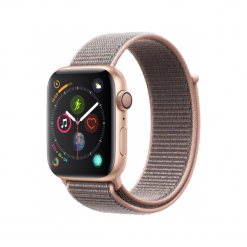APPLE Watch Series 4 GPS Cellular, 44mm koperta w kolorze złotym z opaską sportową w kolorze piaskowego różu. Czerwone krokomierze Apple. Za 2,499.00 zł.