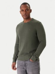 Tommy Jeans Sweter DM0DM21787 Zielony Regular Fit. Zielone swetry męskie Tommy Jeans, bez wzorów, z bawełny, bez kołnierzyka, bez ramiączek. Za 389.99 zł.