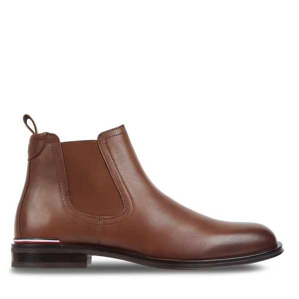 Sztyblety Tommy Hilfiger. Brązowe sztyblety męskie Tommy Hilfiger, bez obcasa, bez zapięcia. Za 719.99 zł.