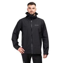 Kurtka trekkingowa męska Minimalist Pertex. Czarne kurtki męskie Marmot, m, bez wzorów, z hardshellu, sportowe, bez ramiączek, bez kaptura. Za 851.55 zł.