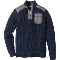 Sweter ze stójką Slim Fit bonprix intensywny niebieski. Swetry męskie marki bonprix. Za 79.99 zł.