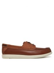 Clarks Mokasyny Bratton Boat 26181273 Brązowy. Brązowe mokasyny męskie Clarks, ze skóry, bez zapięcia. Za 309.99 zł.
