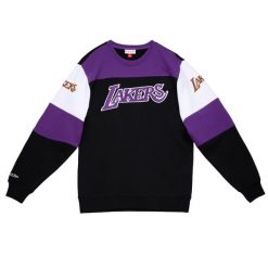 Bluza okrągły dekolt Los Angeles Lakers. Czarne bluzy nierozpinane męskie Mitchell & Ness, bez wzorów, sportowe, bez ramiączek, bez kaptura. Za 377.50 zł.
