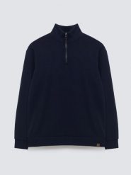 Bluza męska ze stójką granatowa Salih 403. Niebieskie bluzy nierozpinane męskie Big Star, l, bez wzorów, z dzianiny, klasyczne, bez ramiączek, bez kaptura. Za 199.99 zł.