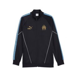 Męska kurtka Olympique Marsylia KING Anthem PUMA New Navy Luminous Blue. Niebieskie kurtki treningowe męskie Puma, m, bez wzorów, bez kaptura, do biegania. Za 384.50 zł.