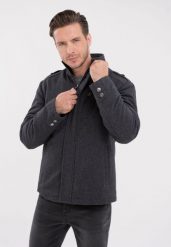 Wełniana kurtka J-WOOLY. Kurtki męskie Volcano, na zimę, m, bez wzorów, z materiału, eleganckie, bez ramiączek, bez kaptura. Za 449.99 zł.