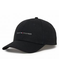 Czapka z daszkiem Tommy Hilfiger. Czarne czapki męskie Tommy Hilfiger, bez wzorów. Za 189.99 zł.