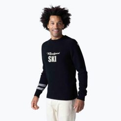 Sweter męski Rossignol Signature Rossignol Knit. Czarne swetry męskie Rossignol, bez wzorów, sportowe, bez kołnierzyka, bez ramiączek. Za 739.99 zł.
