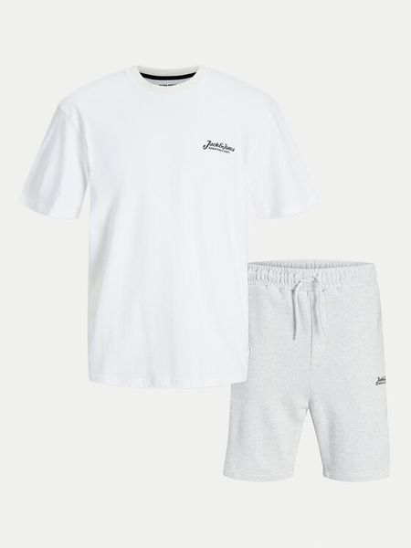 Jack & Jones Komplet t-shirt i szorty sportowe Beau 12277466 Biały Relaxed Fit. Białe szorty sportowe męskie Jack & Jones, bez wzorów, z bawełny, sportowe. Za 79.99 zł.