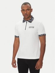 Versace Jeans Couture Polo 78GAGT02 Biały Regular Fit. Białe koszulki polo męskie Versace Jeans Couture, m, bez wzorów, z bawełny, bez kołnierzyka, bez ramiączek. Za 629.99 zł.