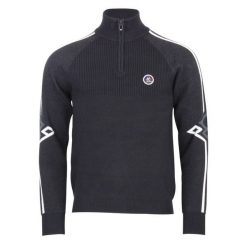 Sweter z kołnierzem 1/2 zip Peak Mountain Ciao. Czarne swetry męskie Peak Mountain, bez wzorów, sportowe, bez kołnierzyka, bez ramiączek. W wyprzedaży za 286.50 zł.