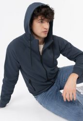 Bluza z kapturem B-MENTIS. Brązowe bluzy rozpinane męskie Volcano, m, bez wzorów, z bawełny, klasyczne, bez ramiączek, z kapturem. Za 199.99 zł.