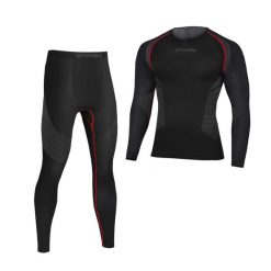 Bielizna termoaktywna męska zestaw (bluza + spodnie) Spokey LEE. Czarna bielizna termoaktywna męska Spokey, l, bez wzorów, bez ramiączek, do biegania. Za 149.99 zł.