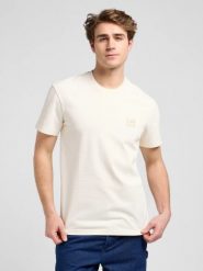 MESKA KOSZULKA LEE WW ESSENTIAL TEE ECRU 112370486. T-shirty męskie Lee, s, bez wzorów, bez kołnierzyka, bez ramiączek. Za 79.99 zł.