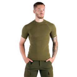 T-shirt termoaktywny trekkingowy Greenland Merino z wełny merynosa. Zielone bielizna termoaktywna męska TAGART, m, bez wzorów, z wełny, bez ramiączek, trekkingowe. Za 269.00 zł.