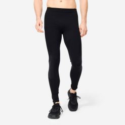 Legginsy fitness męskie Domyos cross training. Czarne legginsy męskie DOMYOS, l, bez wzorów, z elastanu, na fitness i siłownię. Za 69.99 zł.