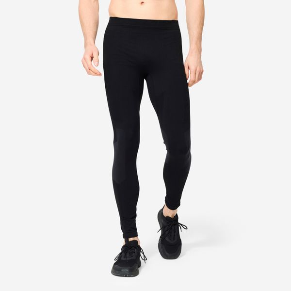 Legginsy fitness męskie Domyos cross training. Czarne legginsy męskie DOMYOS, m, bez wzorów, z elastanu, na fitness i siłownię. Za 69.99 zł.