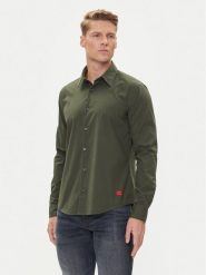 HUGO Koszula Ermo 50500216 Zielony Slim Fit. Zielone koszule męskie Hugo, m, bez wzorów, z bawełny, bez kołnierzyka, bez ramiączek. Za 319.99 zł.