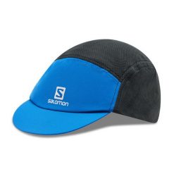 Czapka z daszkiem Salomon. Niebieskie czapki męskie Salomon, bez wzorów, sportowe. Za 59.99 zł.