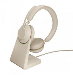 Słuchawki nauszne bezprzewodowe Jabra Evolve2 65 MS stereo Link380a, beige + stand. Brązowe słuchawki nauszne Jabra. Za 968.99 zł.