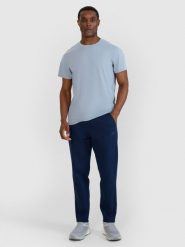 4F Spodnie dresowe męskie - granatowe XL. Niebieskie spodnie dresowe męskie 4f, bez wzorów, z bawełny. W wyprzedaży za 139.99 zł.