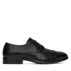 Półbuty Lasocki. Czarne eleganckie półbuty męskie Lasocki, wizytowe, bez obcasa, bez zapięcia. Za 249.99 zł.
