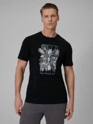 4F T-shirt regular z nadrukiem męski - czarny 3XL. Czarne t-shirty męskie 4f, m, bez wzorów, z dzianiny, bez kołnierzyka, bez ramiączek. Za 69.99 zł.