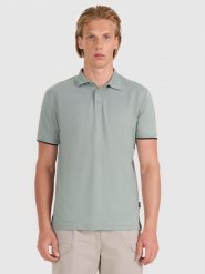 4F Koszulka polo regular męska - oliwkowa/khaki L. Brązowe koszulki polo męskie 4f, l, bez wzorów, z bawełny, klasyczne, bez kołnierzyka, bez ramiączek. W wyprzedaży za 79.99 zł.