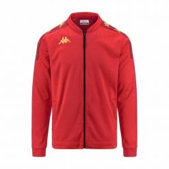 Kurtka z dresu Kappa Giullio. Czerwone kurtki męskie Kappa, bez wzorów, z dresówki, sportowe, bez ramiączek, bez kaptura. Za 266.00 zł.