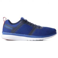 Buty treningowe męskie Reebok PT Prime Run. Niebieskie buty treningowe męskie Reebok, bez wzorów, z materiału, bez zapięcia, na fitness i siłownię. Za 329.99 zł.