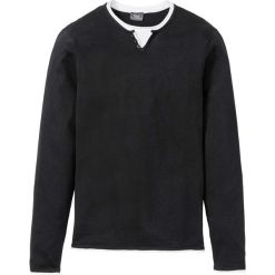 Sweter w optyce 2 w 1 bonprix czarny. Swetry męskie marki bonprix. Za 49.99 zł.