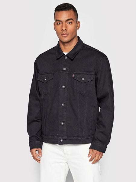 Levi's® Kurtka jeansowa The Trucker 72334-0403 Czarny Regular Fit. Czarne kurtki męskie l, bez wzorów, z bawełny, bez ramiączek, bez kaptura. Za 379.99 zł.