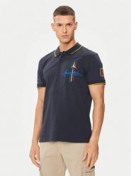 Aeronautica Militare Polo 241PO1703P316 Granatowy Regular Fit. Niebieskie koszulki polo męskie Aeronautica Militare, m, bez wzorów, z bawełny, bez kołnierzyka, bez ramiączek. Za 1,109.00 zł.