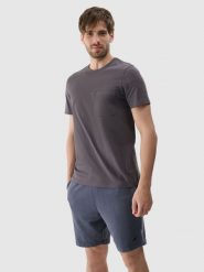4F T-shirt regular z nadrukiem męski - szary L. Szare t-shirty męskie 4f, l, bez wzorów, z bawełny, bez kołnierzyka, bez ramiączek. Za 39.99 zł.
