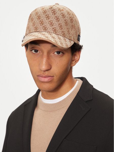 Guess Czapka z daszkiem AM9369 POL01 Beżowy. Brązowe czapki męskie Guess, z aplikacjami, z materiału. Za 159.99 zł.