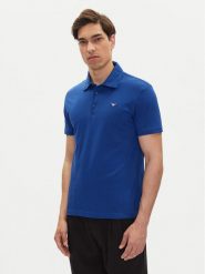 Emporio Armani Polo EM000571 AF12331 UB093 Niebieski Regular Fit. Niebieskie koszulki polo męskie Emporio Armani, m, bez wzorów, z bawełny, bez kołnierzyka, bez ramiączek. Za 279.99 zł.