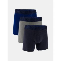 Bokserki męskie Under Armour M Perf Cotton 6in Blue, 3-pak. Niebieskie bokserki męskie Under Armour, m, bez wzorów, z bawełny. Za 272.99 zł.