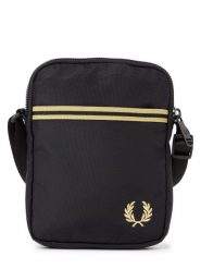 Fred Perry Męska torba na ramię - Tipped Tape Mężczyźni czarny jednolity, ONE SIZE. Czarne torby męskie na ramię Fred Perry, bez wzorów, z nylonu, eleganckie, na ramię, małe. Za 249.95 zł.