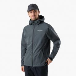 Kurtka przeciwdeszczowa turystyka męska Swedemount Tjörn Rain Jacket wodoodporny. Niebieskie kurtki męskie SWEDEMOUNT, m, bez wzorów, bez ramiączek, bez kaptura. Za 329.99 zł.