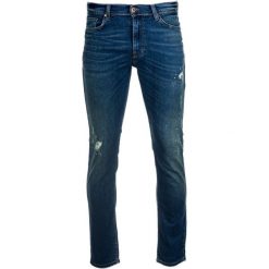 Mustang jeansy męskie Vegas 31/34 ciemny niebieski. Niebieskie jeansy męskie Mustang, bez wzorów, z jeansu. W wyprzedaży za 239.00 zł.