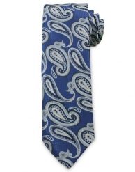 Męski Krawat Chattier - Odcienie Niebieskiego, Wzór Paisley. Niebieskie krawaty i muchy męskie Chattier, bez wzorów, z tkaniny, eleganckie. Za 49.00 zł.