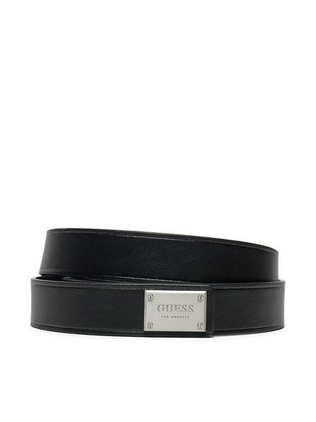 Guess Pasek Męski BMMPSL P4430 Czarny. Czarne paski męskie Guess, z aplikacjami, ze skóry. Za 179.99 zł.