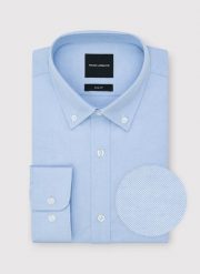 PAKO LORENTE – Niebieska koszula męska. Niebieskie koszule męskie Pako Lorente, m, bez wzorów, z bawełny, bez kołnierzyka, bez ramiączek. Za 299.99 zł.