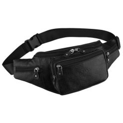 Czarna, skórzana saszetka męska zamykana na suwak, jednokomorowa - Rovicky. Czarne saszetki męskie ROVICKY, bez wzorów, ze skóry. Za 69.99 zł.