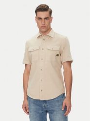 G-Star Raw Koszula Marine D19751-D454 Beżowy Slim Fit. Brązowe koszule męskie G-Star Raw, m, bez wzorów, z bawełny, bez kołnierzyka, bez ramiączek. Za 259.99 zł.