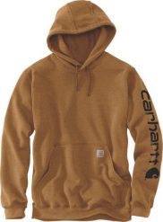 Carhartt Bluza Carhartt Midweight Signature Sleeve Brown. Brązowe bluzy nierozpinane męskie Carhartt, m, bez wzorów, bez ramiączek, bez kaptura. Za 265.11 zł.